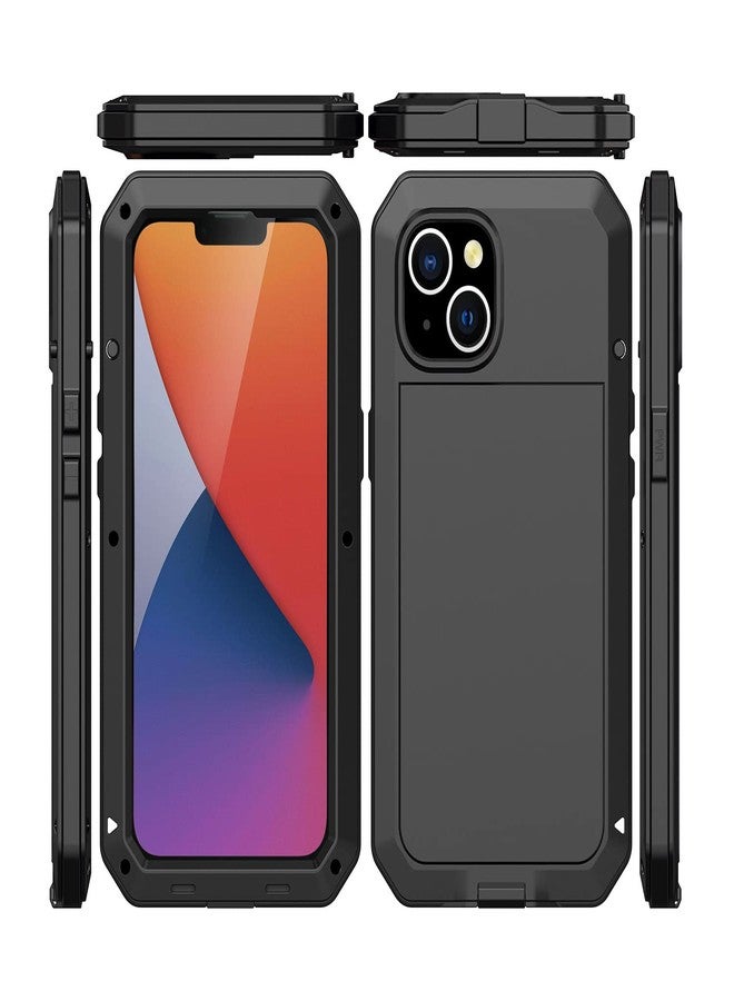 Marrkey iPhone 14 Plus Case, 360 Full Body Protective Cover Heavy Duty Shockproof [Tough Armour] Aluminum Alloy Metal Case with Silicone Built-in Screen Protector for Apple iPhone 14 Plus 6.7" - Black - Image 2
