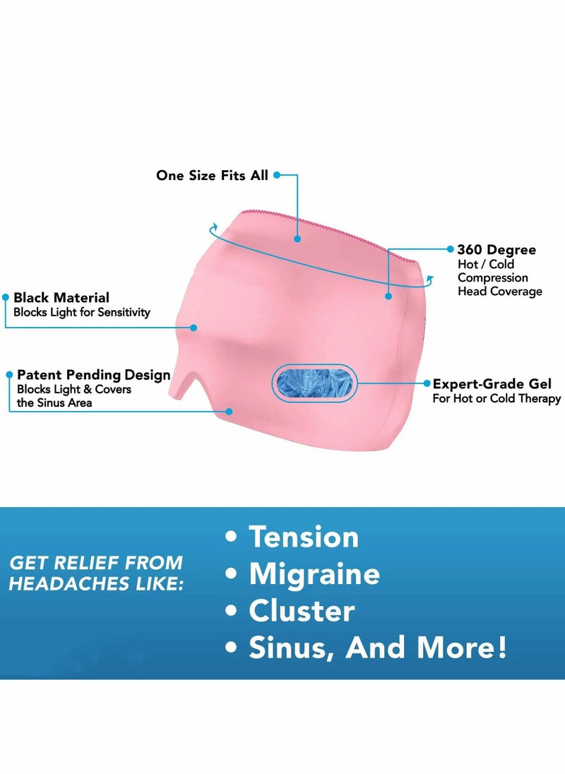 Generic Migraine Ice Head Wrap, Form Fitting Gel Headache Relief Hat, Cold Therapy Cap Pack Mask, Compress for Tension, Sinus Stress, Pink - Image 2