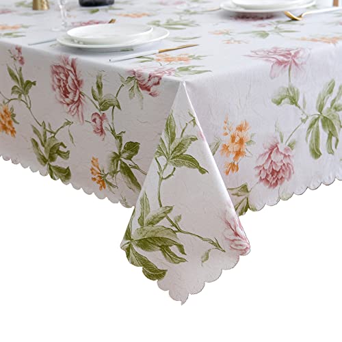 LIBERECOO LIBERECOO Heavy Duty Vinyl Tablecloth Floral Table Cover Waterproof Oil-Proof PVC Table Cloth Stain-Resistant Wipeable  - Image 2
