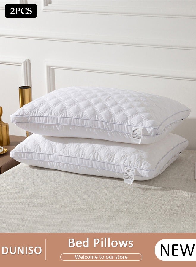 DUNISO Luxury Super Soft Pillows for Sleeping Set of 2 Standard Size Side Sleeping Bed Pillow for Side Back Stomach Sleepers Hotel Collection Bed Pillows Easy Care Premium Quality - Image 1
