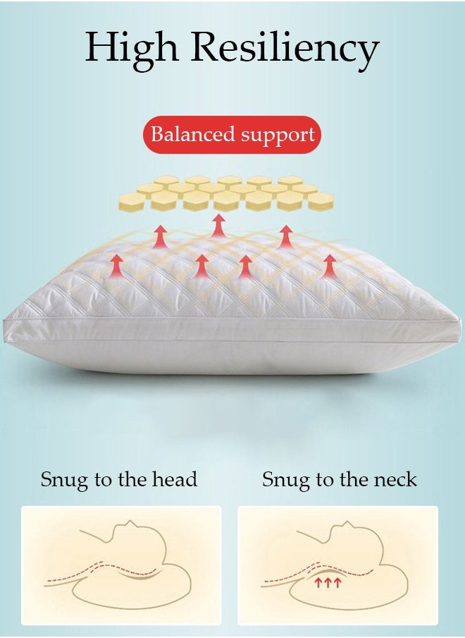 DUNISO Luxury Super Soft Pillows for Sleeping Set of 2 Standard Size Side Sleeping Bed Pillow for Side Back Stomach Sleepers Hotel Collection Bed Pillows Easy Care Premium Quality  - Image 2