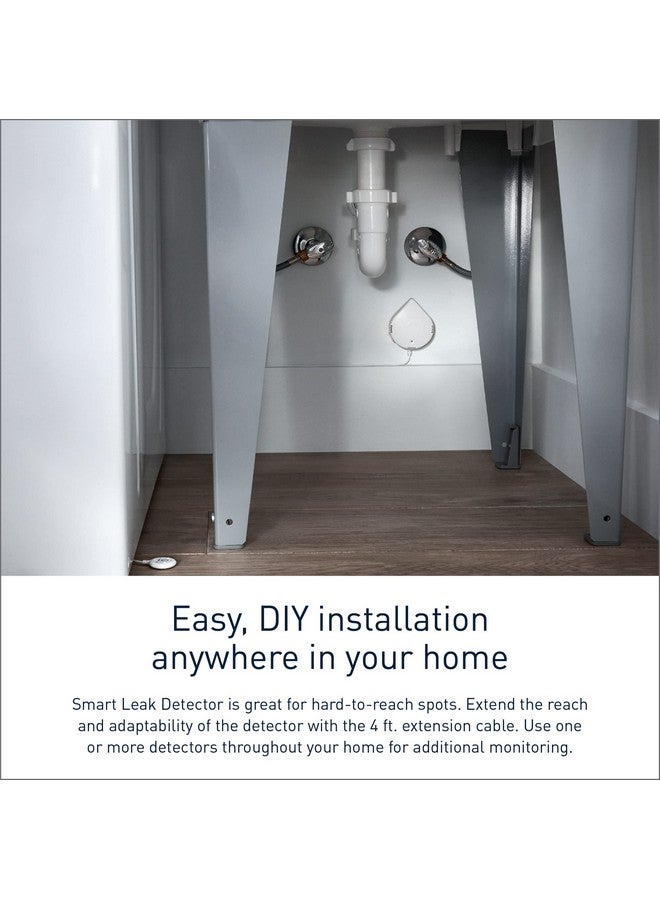 موين جهاز كشف تسربات المياه الذكي من موين فلو، جهاز إنذار استشعار المياه للمنزل، عبوة واحدة، أبيض، 920-004 - Image 4