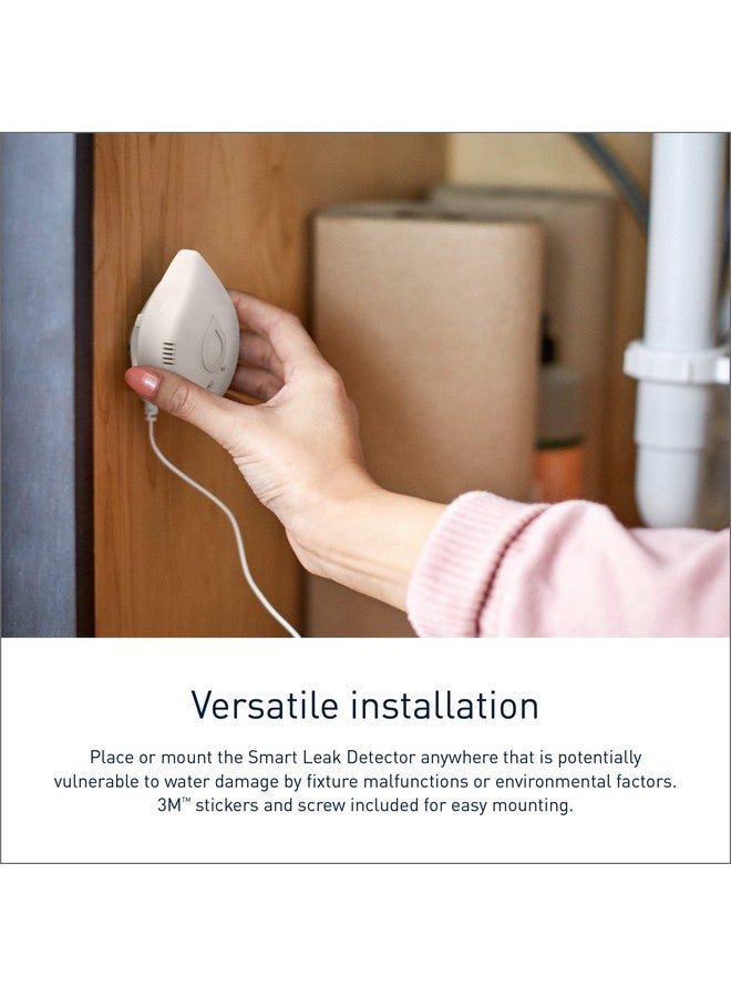 موين جهاز كشف تسربات المياه الذكي من موين فلو، جهاز إنذار استشعار المياه للمنزل، عبوة واحدة، أبيض، 920-004 - Image 3