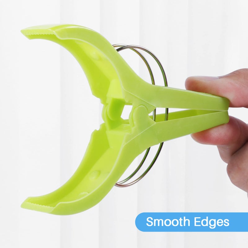 JABINCO Beach Towel Clips Chair Clips Towel Holder,Plastic Clothes Pegs Hanging Clip Clamps, Yellow,Blue,Green,red (Pack of 8) - Image 3