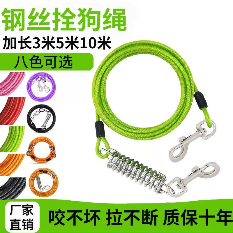 Extended, bite-resistant, durable dog leash, outdoor 3.5-meter steel wire rope, dog leash, can't be pulled - Image 5
