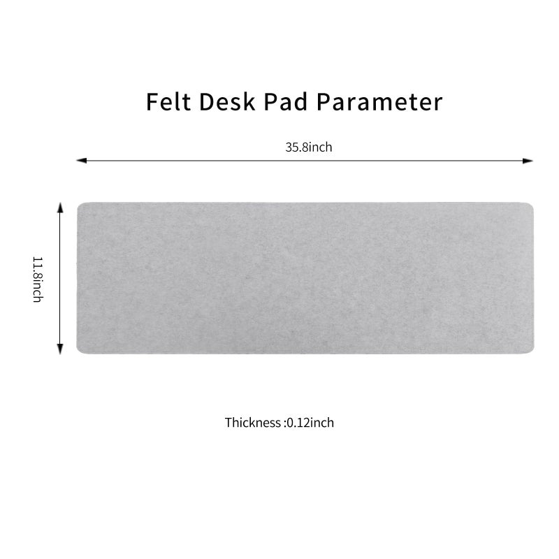 DawnTrees Felt Desk Pad,Keyboard Mat (35.8" x 11.8"),Large Felt Mouse Pad,Computer Desk Mat XL,Desk Protector for Office (Light Gray) - Image 4