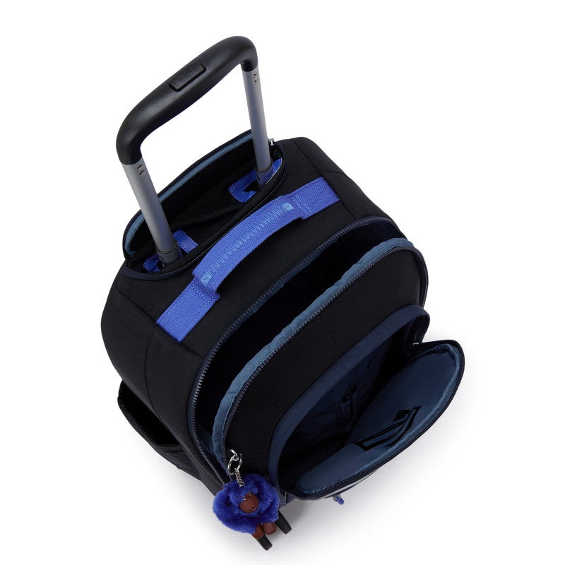 kipling New Zea Kids' 4-Wheeled School Trolley Backpack with 15 inch Laptop Compartment, 2.35kg, 26L - True Block - Image 3