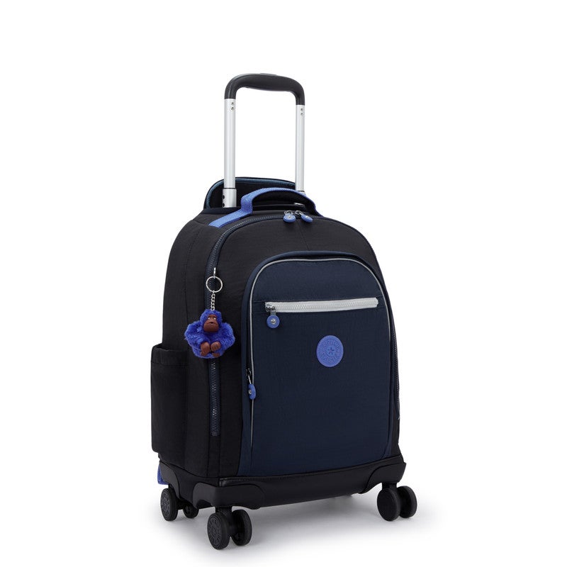 kipling New Zea Kids' 4-Wheeled School Trolley Backpack with 15 inch Laptop Compartment, 2.35kg, 26L - True Block - Image 2