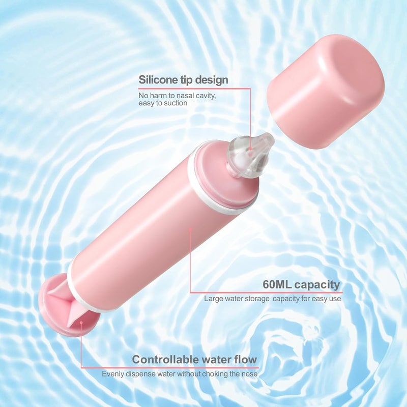 Elfzone Nasal Aspirator for Baby and Adult  2Pcs  Nose Syringe Cleaner Nose Wash Cleaner Nasal Cleaning for All Age Portable Manual Nasal Aspiratior with Personal Case Easy to Use Blue Medium - Image 3