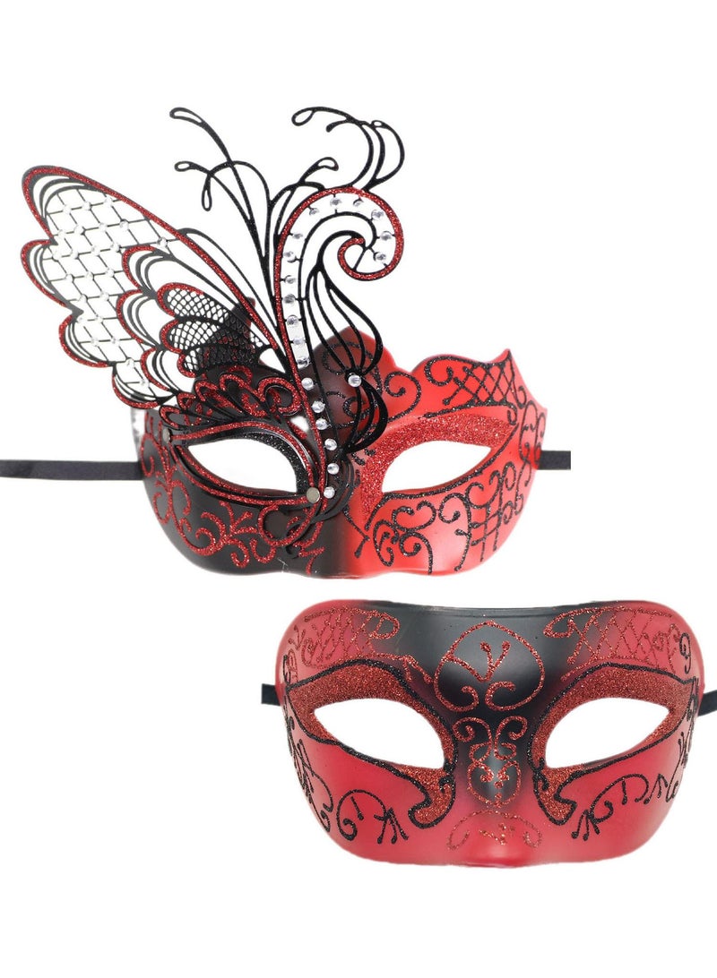 general Mysterious Venetian Couple Mask Butterfly Lady Masquerade Party Mask Evening Prom Ball Mask Bar Costumes Accessory - Image 1