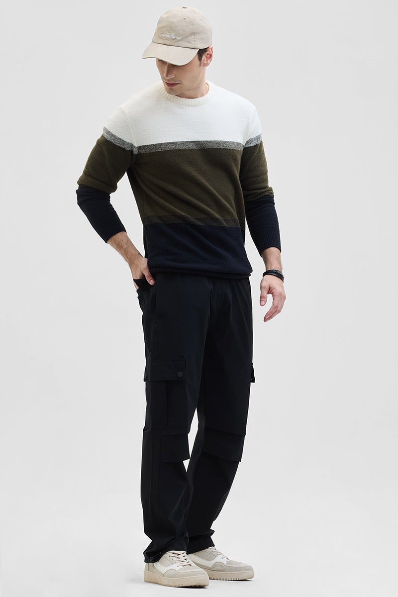 سنيتش بنطلون كارجو أسود بقصة مريحة - Image 3