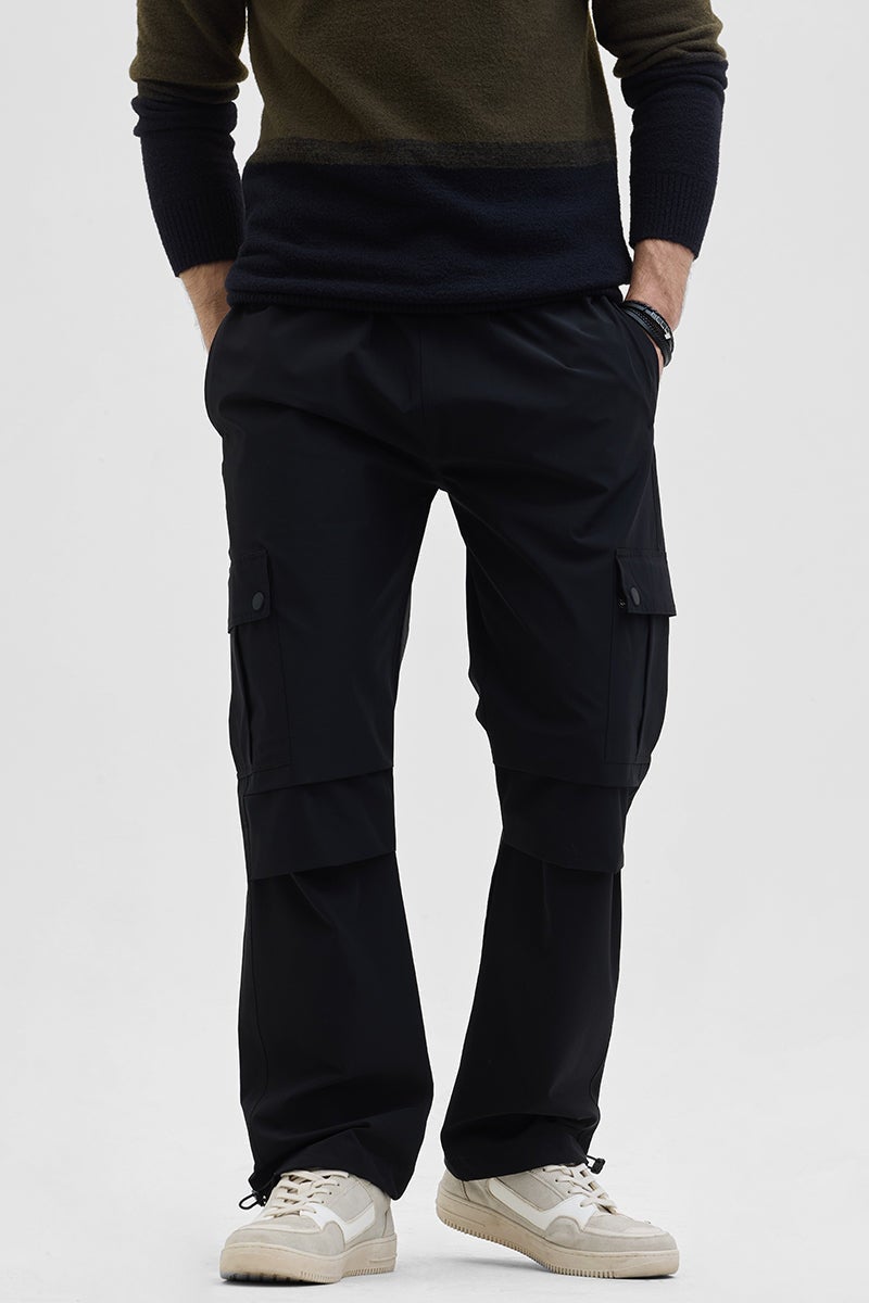 سنيتش بنطلون كارجو أسود بقصة مريحة - Image 4