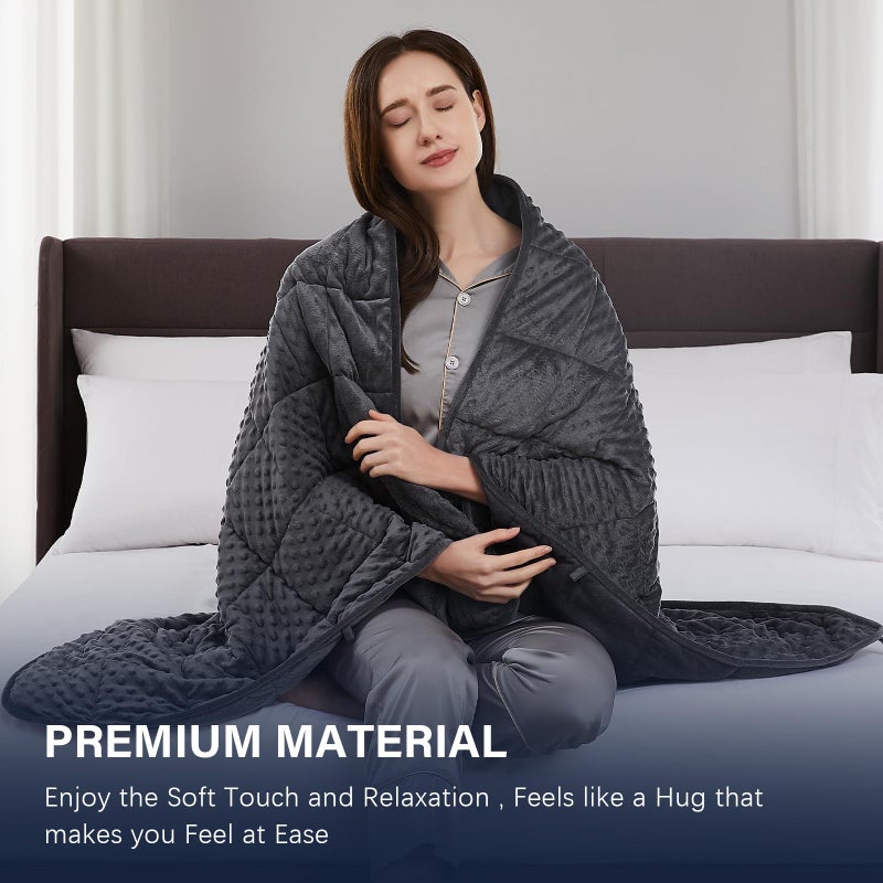 CuteKing Weighted Blanket - Weighted Blanket with Premium Glass Beads - Heavy Blanket Crystal Velvet for Comfort Sleep - Thick Blanket All Season (10lbs  40""x60""  Twin  Grey Bubble) - Image 2