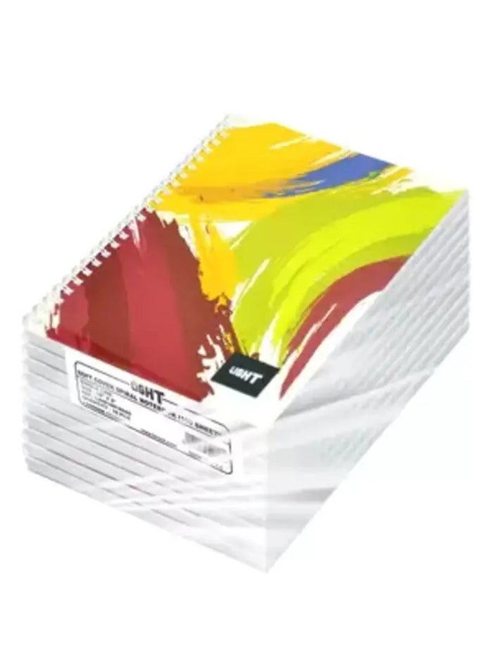 Light Light LINB1081804S Spiral Cover Notebook (Pack of 10 Pieces x 100 Sheets, 10x8in) 
