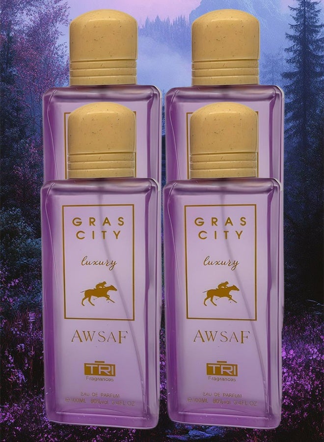 تي أر آي 4 قطع عطر أوصاف جراس سيتي الفاخر للنساء 100 مل - Image 1