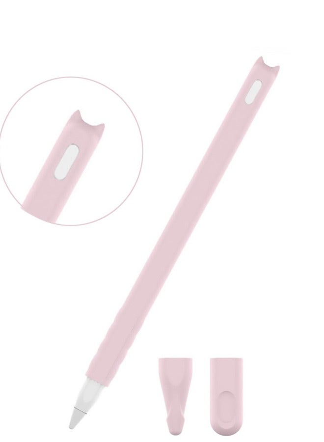 Silicone Case for Apple Pencil 2nd Generation with Stand Skin Pocket Accessory Kit Compatible with iPad Pro 11 inch and 12.9 inch Cute Cat Soft Grip Pouch with Cap Holder Includes 2 Protective Nib Covers Pink - Image 1