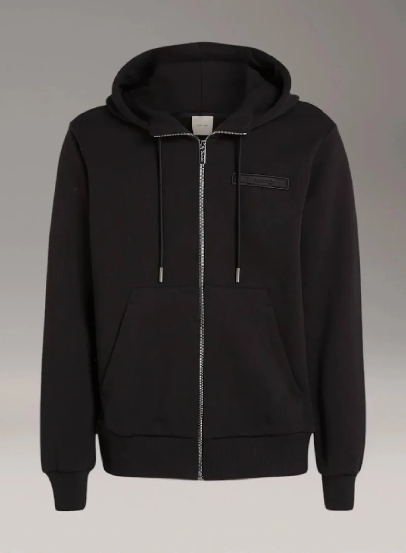 Calvin Klein Ck Black Embroidered Logo Zip for Men | Best Price UAE
