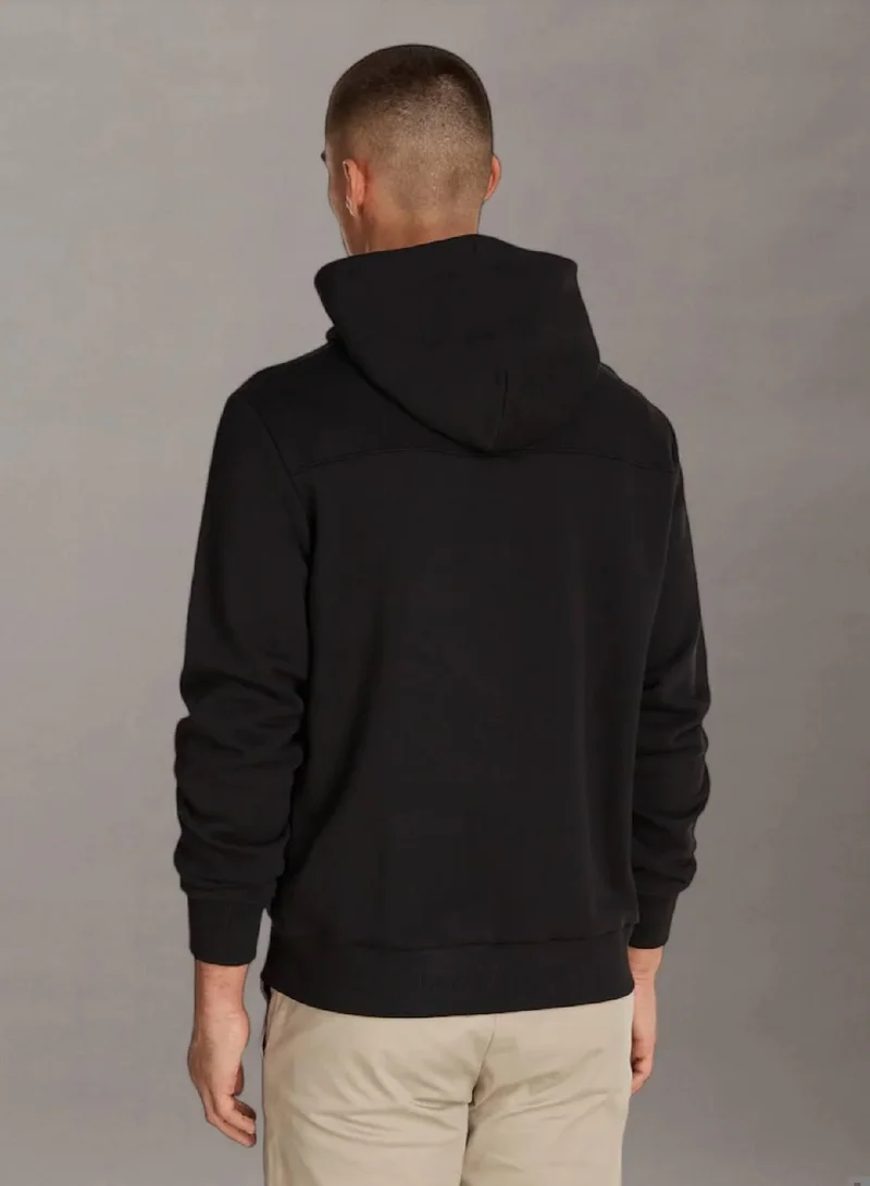 Calvin Klein Ck Black Embroidered Logo Zip for Men | Best Price UAE