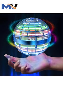 MAGIC VAULT Magic Flying Ball Toy Globe 360°Rotating Hand Controlled Flying Orb Ball Toys Magic Led Lights Controller Mini Drone Flying Toy Boomerang Fly Spinners for Kids Adults Indoor Outdoor Color Blue  - Image 1