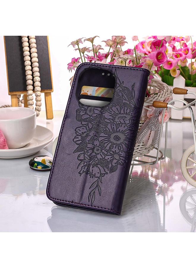 S-TOP Case For iPhone 14 Pro Embossed Butterfly Leather Phone Case - Image 5
