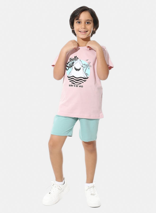 Andora Solid Elastic waist Cotton Short _ Mint Green - Image 5