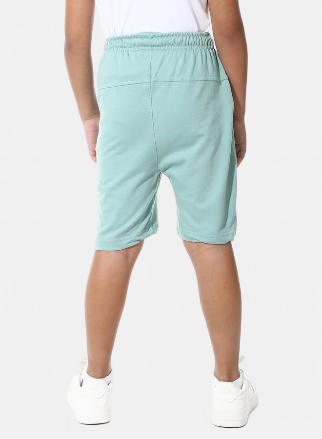 Andora Solid Elastic waist Cotton Short _ Mint Green - Image 4
