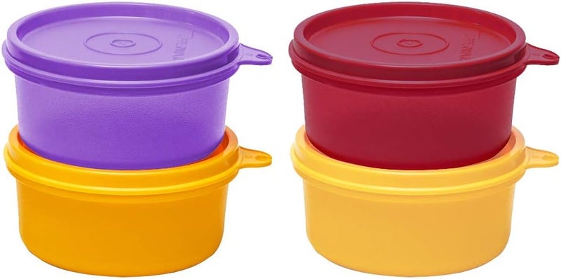 Tupperware Plastic Spill proof Tropical Bowls Multicolour 210ml 4 Pieces - Image 1