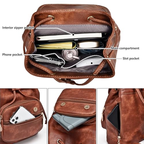 Dora & Liz Mini Backpack Purse for Women Leather Fashion Cute Small Backpacks Lightweight Travel Ladies Shoulder Bags - Image 3