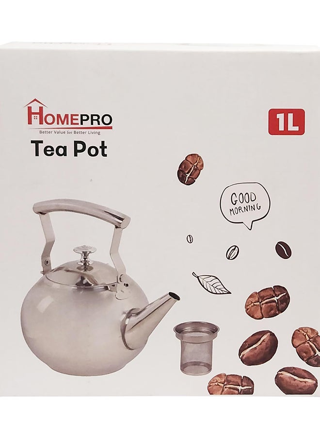 Home Pro - Home Pro Tea Pot, 1L with Leak inside, Stainless Steel - Image 1