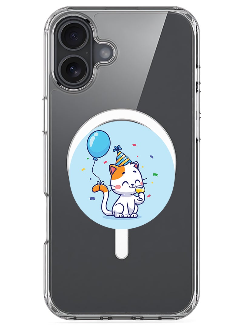 Theodor Magnetic Case for Apple iPhone 17 Compatible with MagSafe Wireless Charging, Shockproof Phone Bumper Cover - Cute Cat Birthday - Image 1