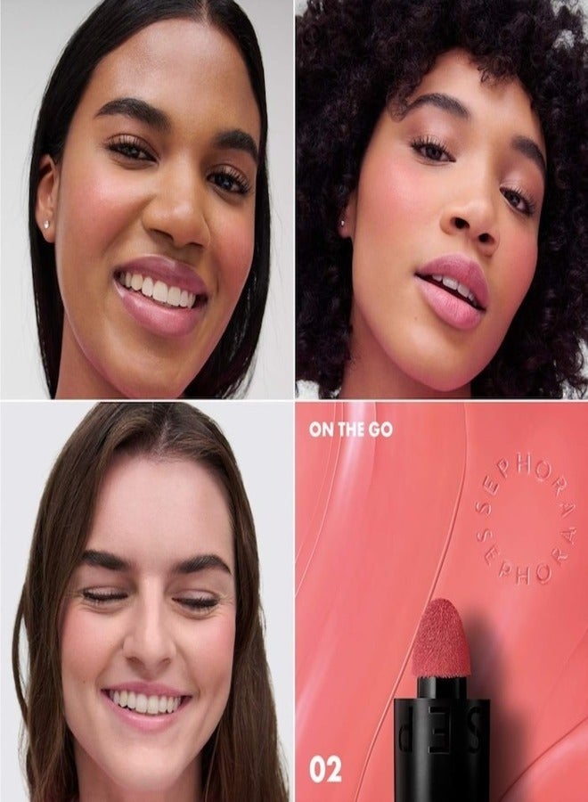 SEPHORA SEPHORA COLLECTION Blush & Go Longwear Matte Liquid Blush – 2-in-1 Lip & Cheek Color – 02 On The Go - Watermelon Pink Matte – 7ml  - Image 2