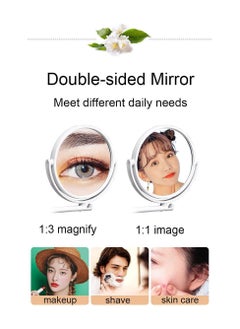 Excefore Suction Cup Wall Mirror Bathroom Mirror Makeup Mirror Wall Hanging Mirror 360 Adjustable Double Sided Magnifying Mirror Desktop Mirror Table Mirror  - Image 5