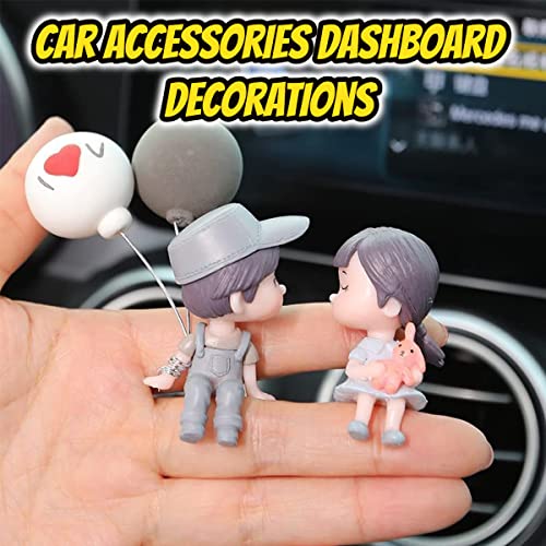Japelessor Cute Cartoon Couple Design Car Ornament - Car Dashboard Decorations, Office Desk Accessories, Computer Monitor Decor, Kissing Couple Figure Figurines Balloon Ornaments (A) - Image 4