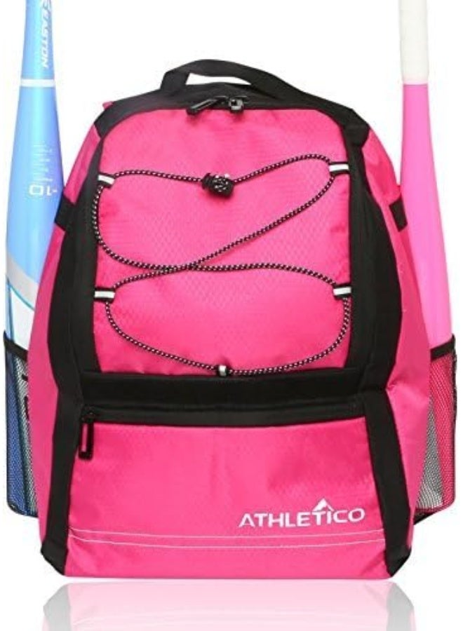 Athletico Athletico Youth Baseball Bag - Bat Backpack for Baseball, T-Ball & Softball Equipment & Gear | Holds Bat, Helmet, Glove | Fence Hook 