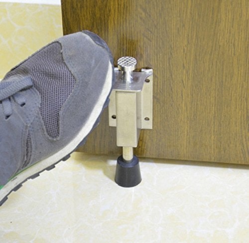 zoele Stainless Steel Door Stopper Spring Loaded Telescopic Step On Door Holder Stop & Release by Foot - Image 2