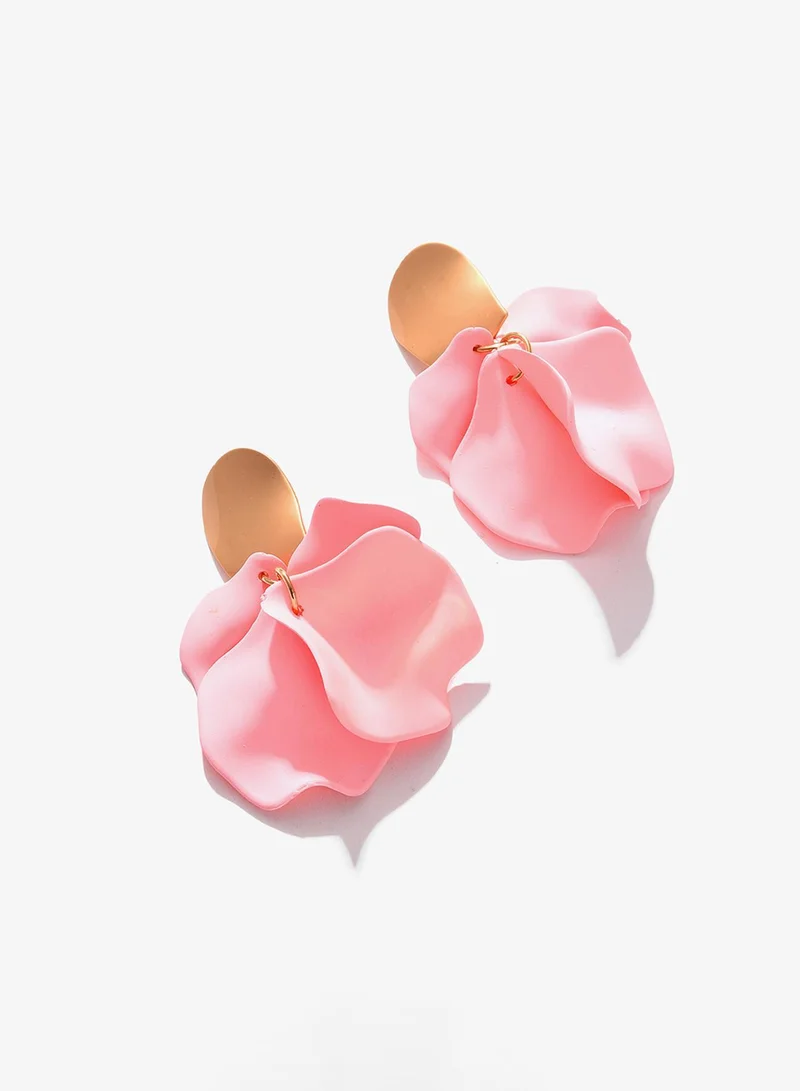 سوهي قرط وردي عصري مرصع بالكريستال