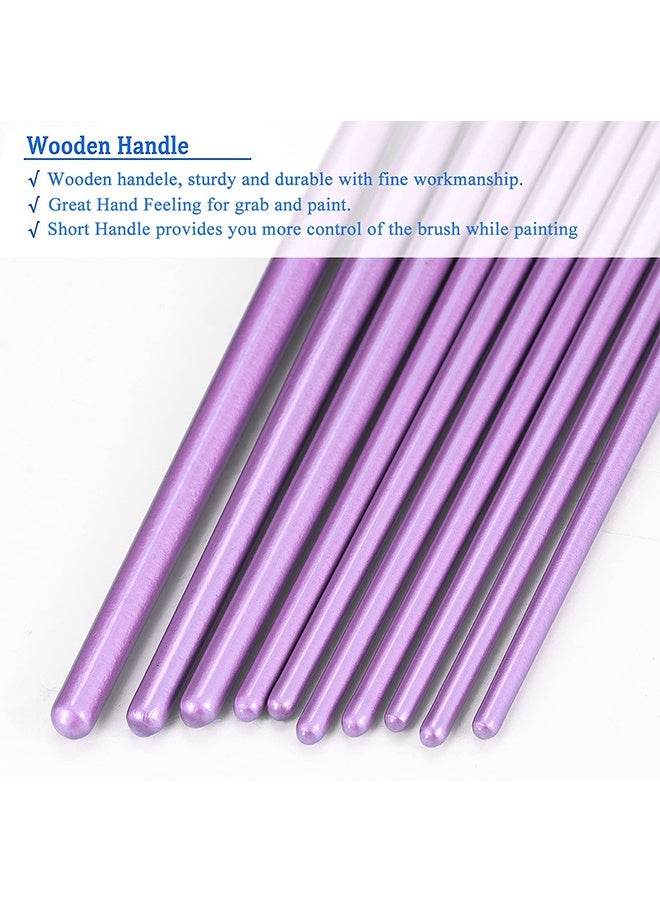 Paint Brush Set,20 Pcs Nylon Hair Paint Brushes for Acrylic Painting,Artist Paintbrushes for Acrylic,Oil,Watercolor Painting,Face Nail Art,Paint Brushes for Kids,Purple - Image 5
