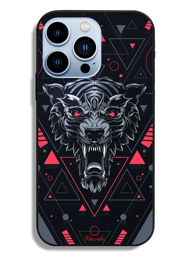 Tolwak Apple iPhone 13 Pro Protective Case Scrolling Wolf - Image 2