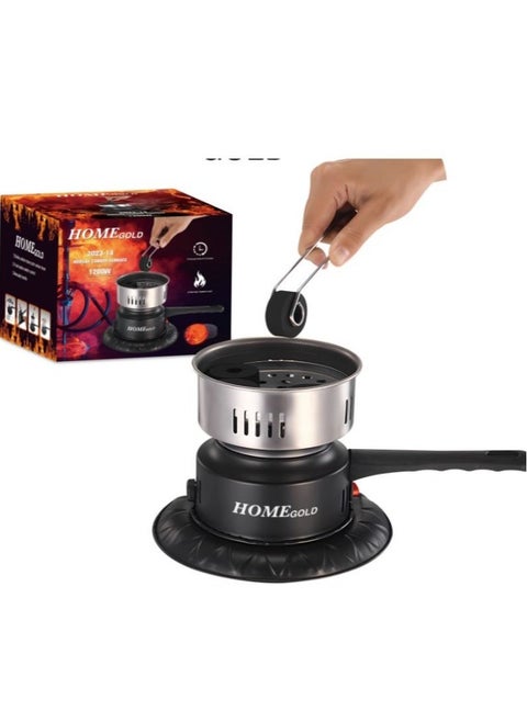 Home Gold 1200W Electric Charcoal Stove The stove has a removable charcoal tray A tray on top that can be used as a kettle for preparing tea or coffee Made of rust, corrosion and damage resistant materials and heat insulating Able to burn charcoal completely in less than 10 minutes Meticulously designed to ensure long-term use Easy to install makes it worthy of praise _ One year warranty