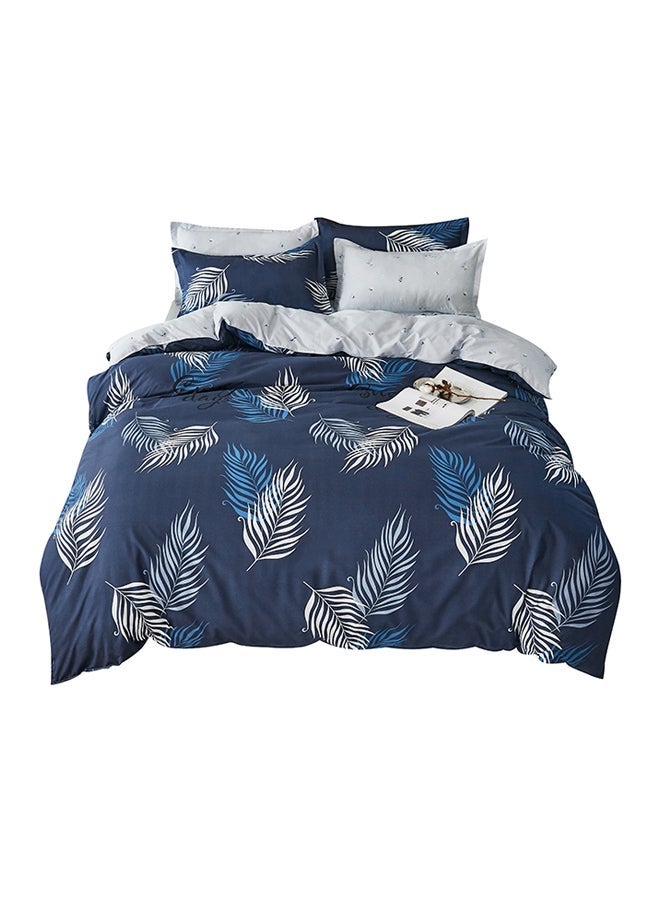 NIBEMINENT 4-Piece Ranson Story Design Bedding Set polyester Blue/White/Grey Duvet Cover (150x200) Cm, Bed Sheet (160x220) Pillow (48x75)cm - Image 1