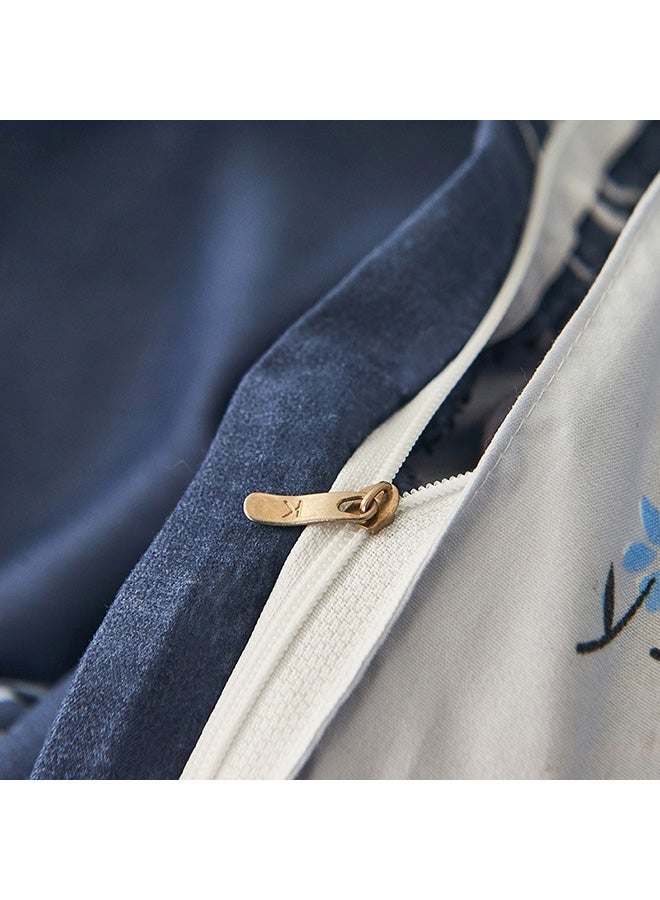 NIBEMINENT 4-Piece Ranson Story Design Bedding Set polyester Blue/White/Grey Duvet Cover (150x200) Cm, Bed Sheet (160x220) Pillow (48x75)cm - Image 4