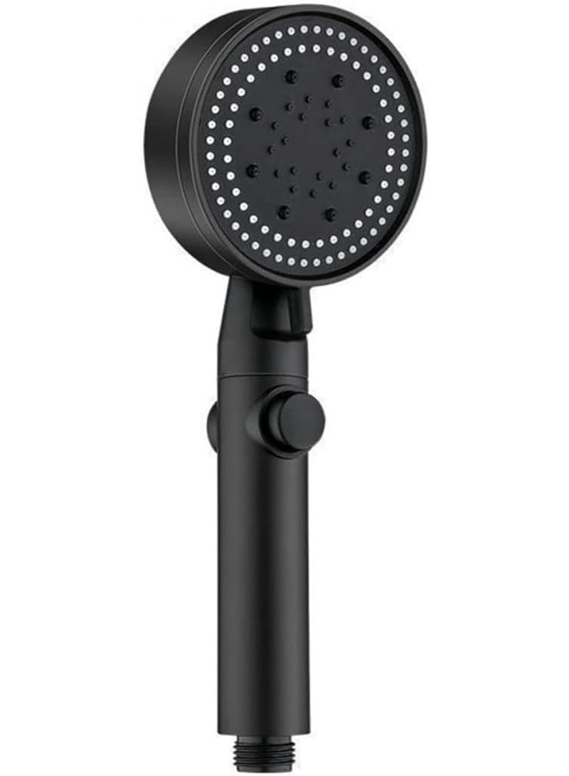 Adjustable water-saving high-pressure shower head (1 piece) - Black - Image 1