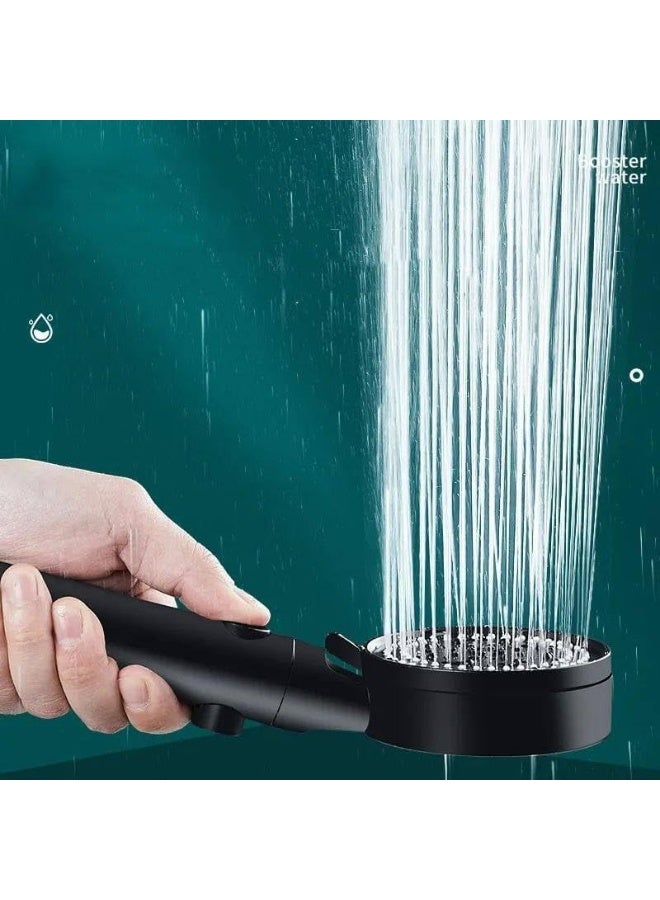 Adjustable water-saving high-pressure shower head (1 piece) - Black - Image 2