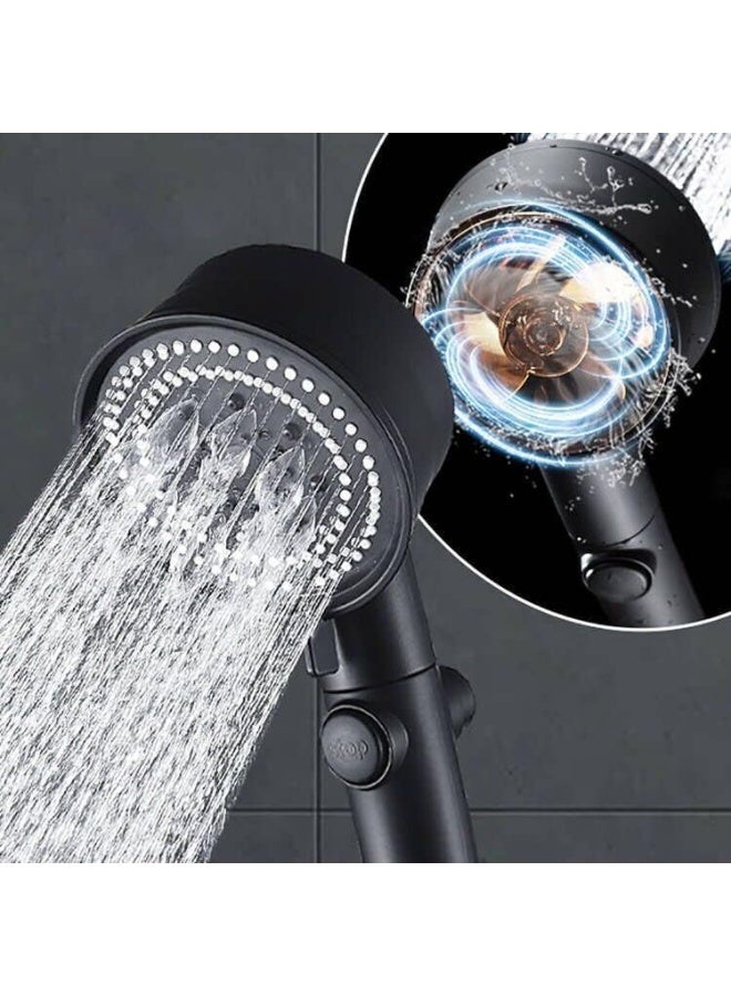 Adjustable water-saving high-pressure shower head (1 piece) - Black - Image 3