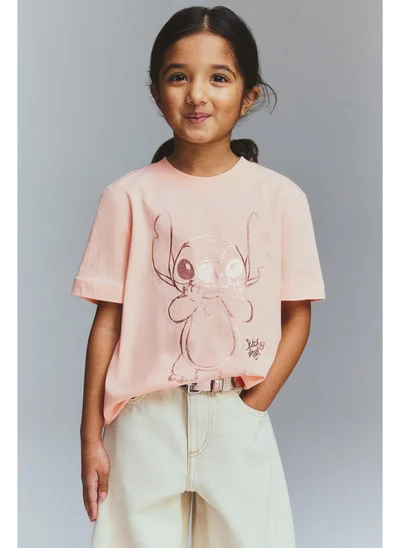 اتش اند ام Print-motif cotton T-shirt