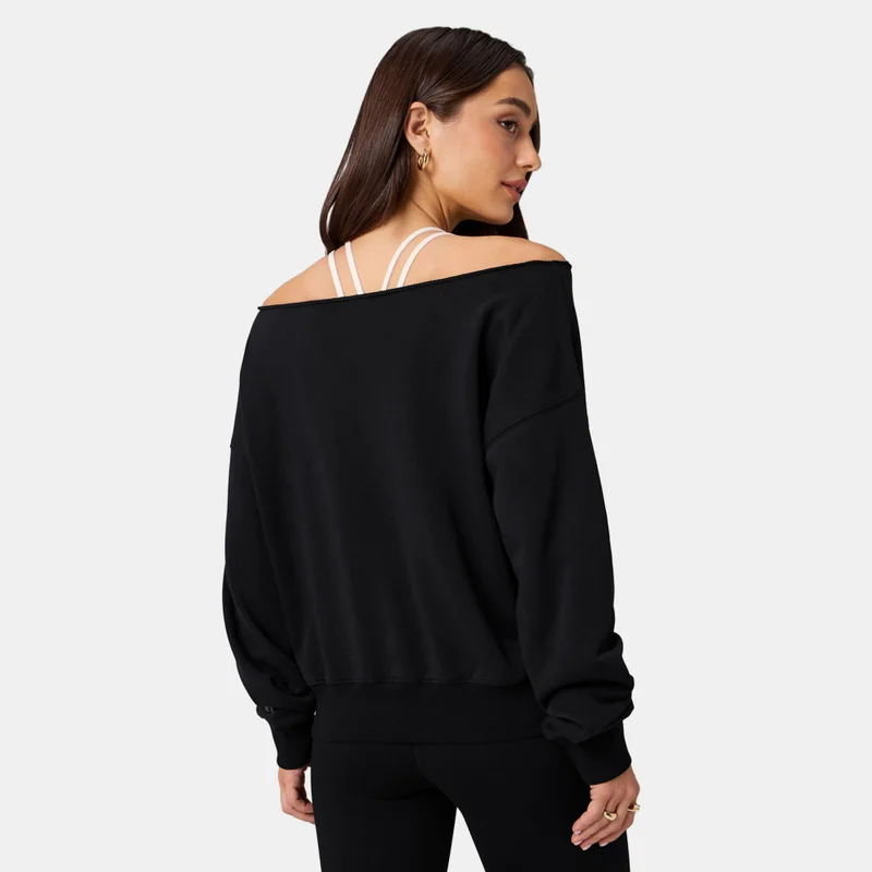 Fabletics Women's Year Round Terry Off-Shoulder Sweatshirt