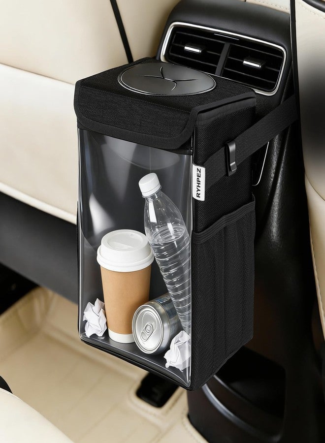 Ryhpez Car Trash Can with Clear Window, Multipurpose Car Organizer Storage for Baby Travel Essentials, Leakproof Car Garbage Bin with Removable Liner for Backseat Console (2.1Gallon/8L) - Image 3