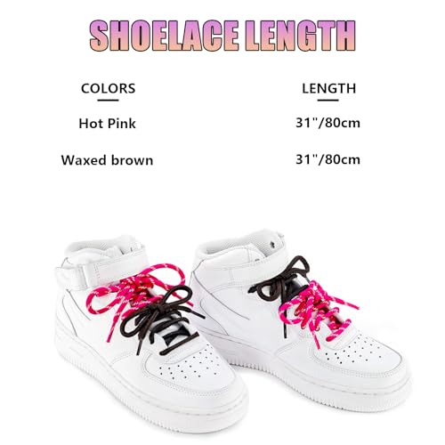 UamGlsob 4PCS Multi Color Shoe Laces for Sneakers, Cool Fun Cute Design DIY Fashion Colored Shoelaces Replacement Strings (Multicolor2-Hot Pink) - Image 3