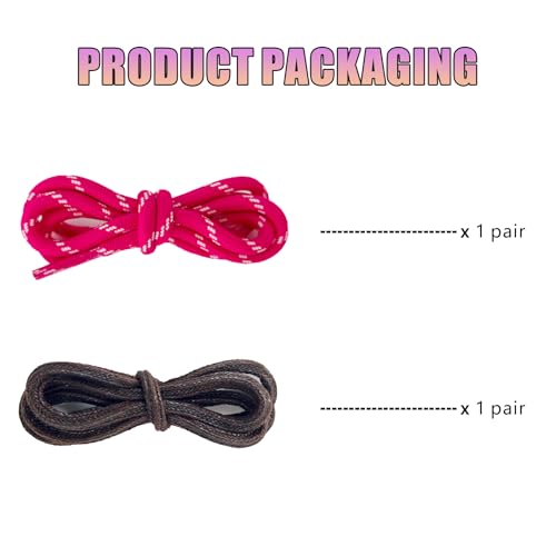 UamGlsob 4PCS Multi Color Shoe Laces for Sneakers, Cool Fun Cute Design DIY Fashion Colored Shoelaces Replacement Strings (Multicolor2-Hot Pink) - Image 2