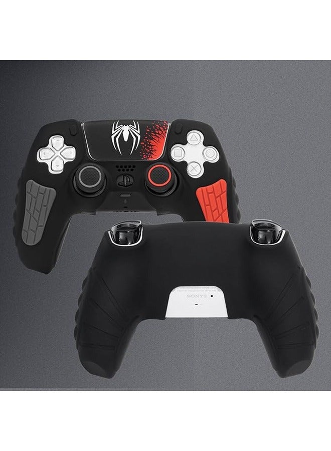 Playstation 5 Controller Cover Case Anti-Slip Silicone Cover Skin for PS5 Dual Sense Controller with Thumb Grip Caps Silicone Case Joystick Protectors and Cover Wrap Sticker(Black/Red/Gray) - Image 5